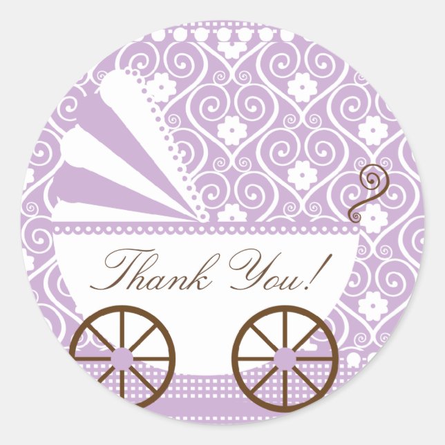 Transport vintageMerci Baby shower Sticker (Devant)