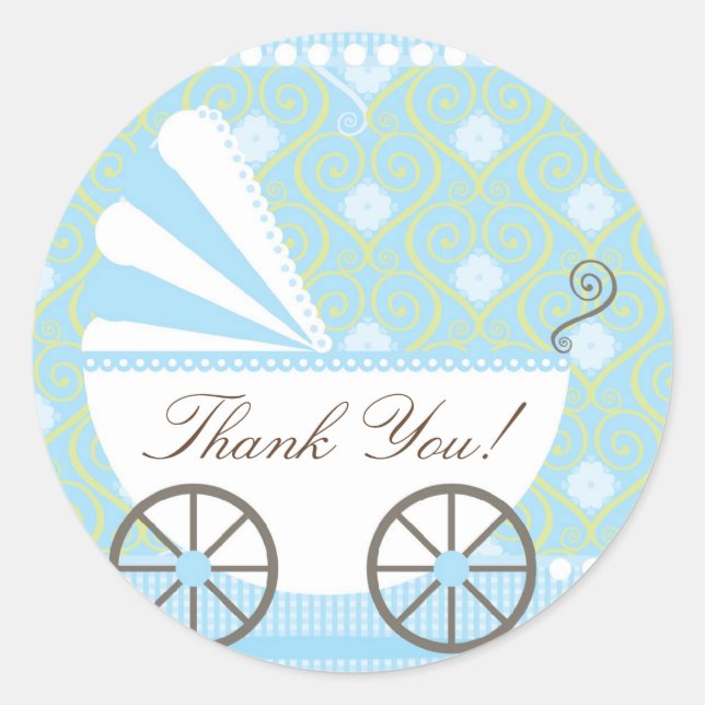 Transport vintageMerci Baby shower Sticker (Devant)