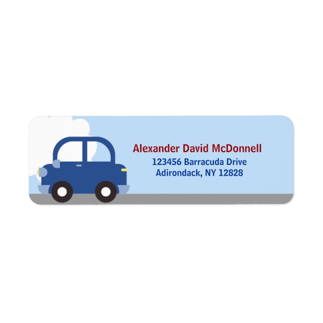 Transport Voiture Étiquettes de adresse personnali (Devant)