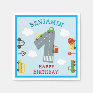 Transportation 1st Birthday Napkins