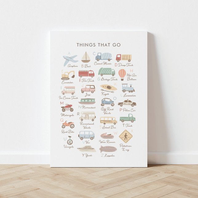 Transportation Alphabet ABC Kids Room Canvas Print (Creator Uploaded)