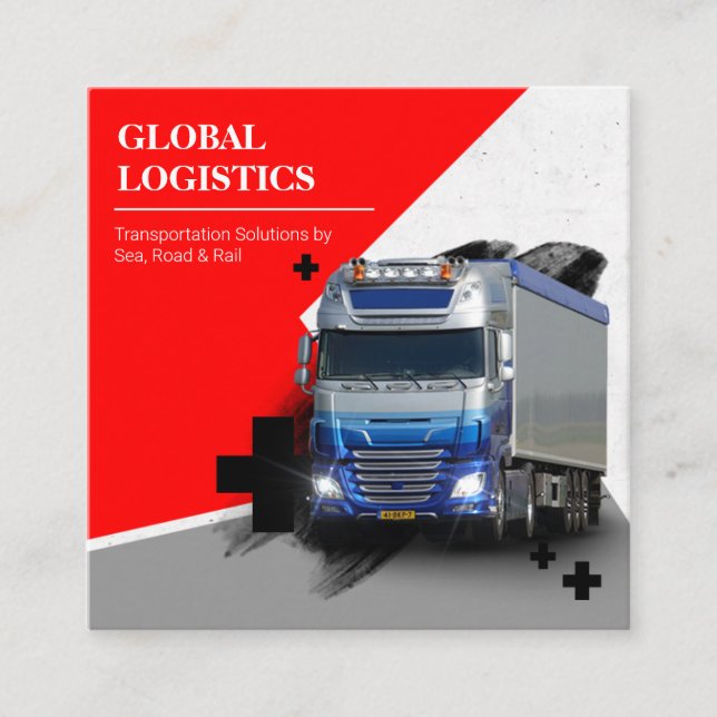 Transportation and Logistics company  Square Business Card (Front)