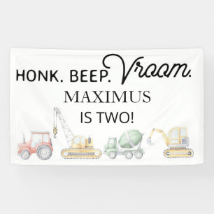 Transportation Birthday,Boy,Vehicles Birthday Banner