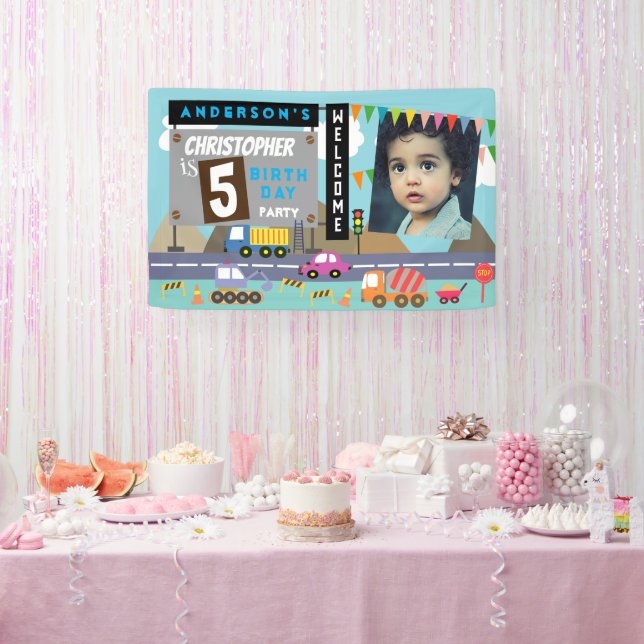 Transportation Birthday Photo Banner (Party)