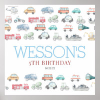Transportation Birthday Welcome Sign Tapestry