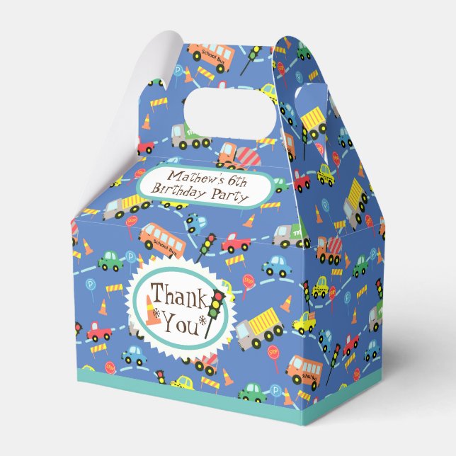 Transportation Blue Favour Box (Front Side)