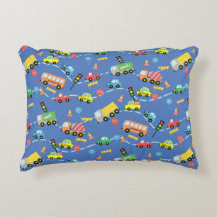 Transportation Boys Blue Accent Pillow