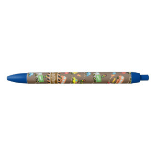 Transportation Boys Brown Black Ink Pen