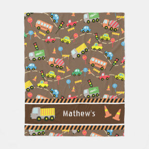 Transportation  Brown.   Fleece Blanket