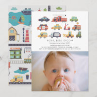 Transportation City Cars Trucks Photo 1st Birthday