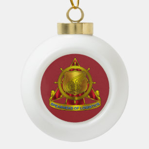 Transportation Corps Ceramic Ball Christmas Ornament