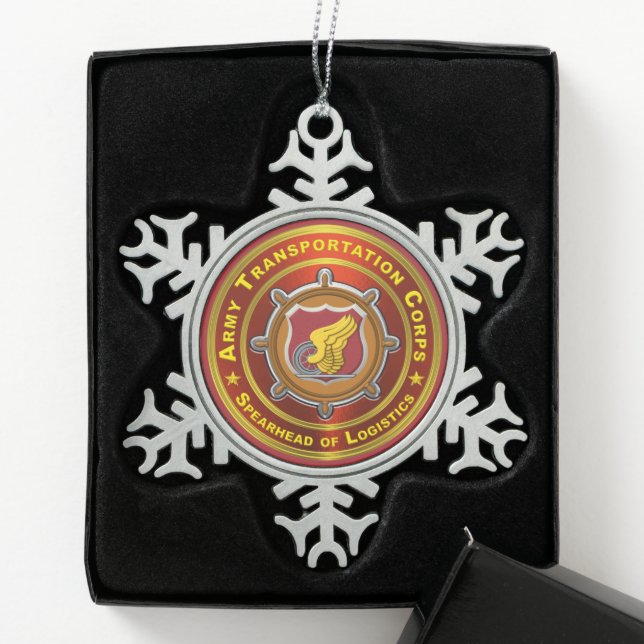 Transportation Corps   Snowflake Pewter Christmas Ornament (Box)