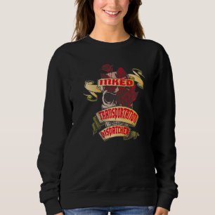 Transportation Dispatcher Inked Skull & Red Roses Sweatshirt