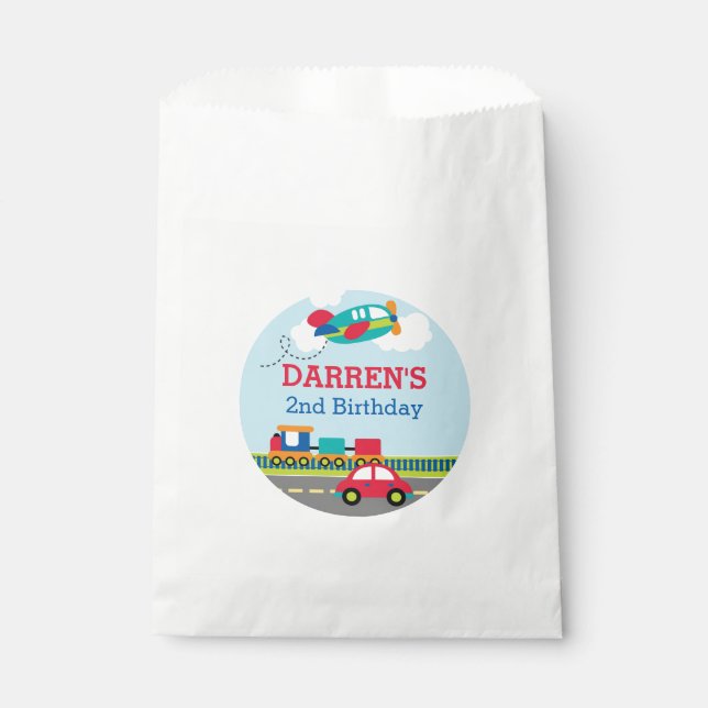 Transportation Favour Bags (Personalized) (Front)