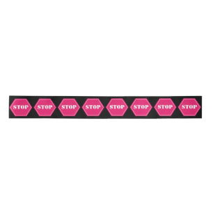 Transportation Fun Stop Signs Satin Ribbon