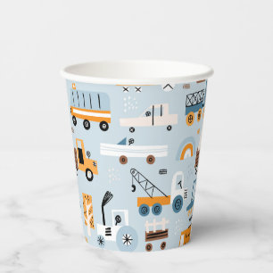 Transportation Hand drawn toy cars Birthday Paper Cups