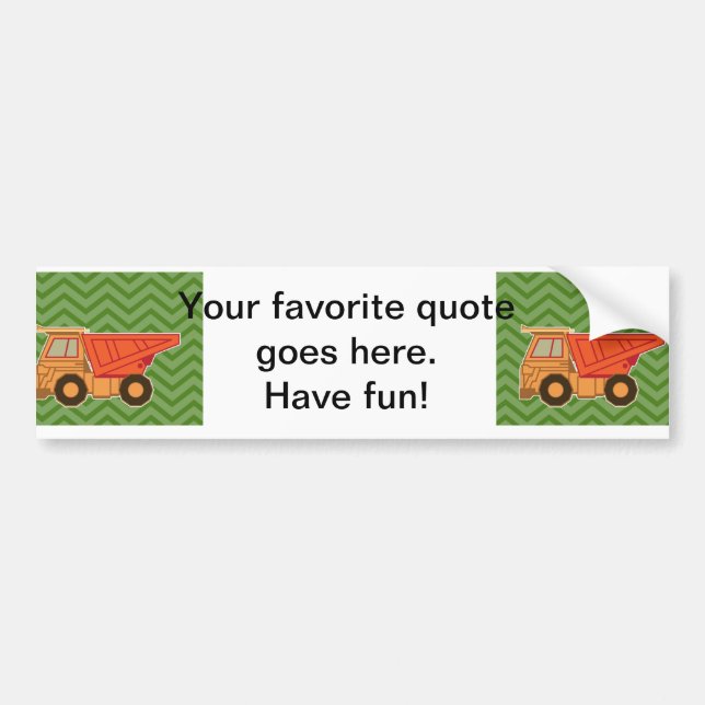 Transportation Heavy Equipment Dump Truck Bumper Sticker (Front)