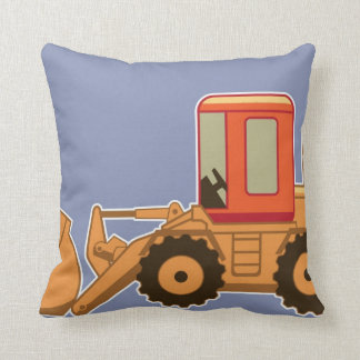 Transportation Heavy Equipment Payloader - Blue Throw Pillow