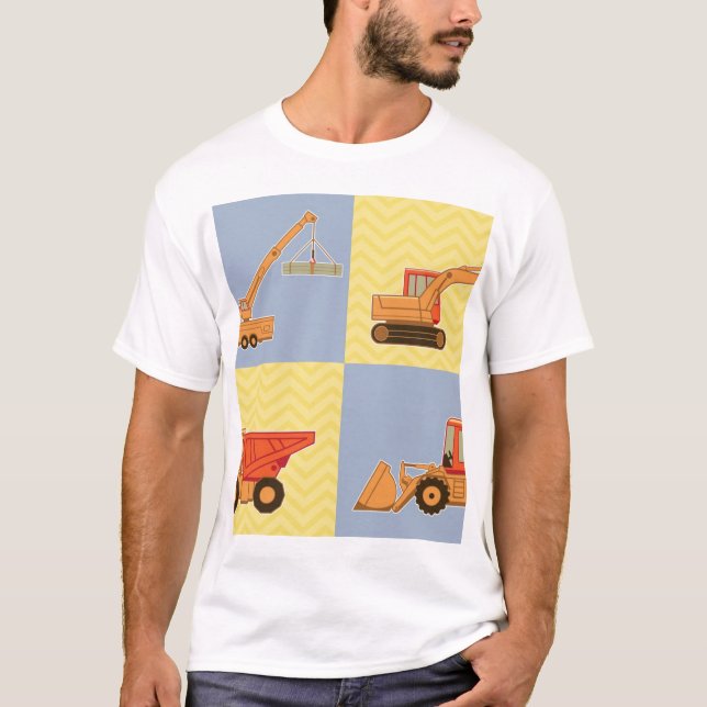 Transportation Heavy Equipments -Plain and Chevron T-Shirt (Front)