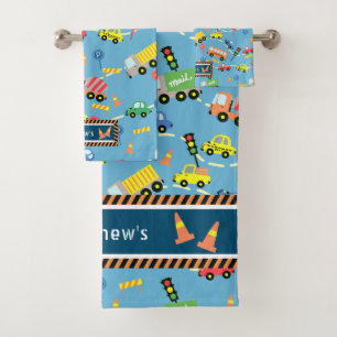 Transportation Kids Blue.  Wash Cloth