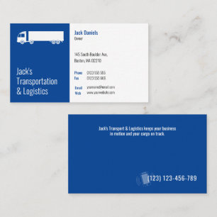 Transportation & Logistic   Blue Truck Business Ca Business Card