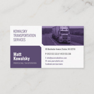 Transportation & Logistic   Truck Business Card