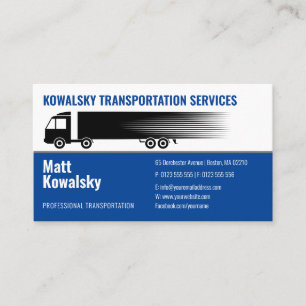 Transportation & Logistic   Truck Business Card