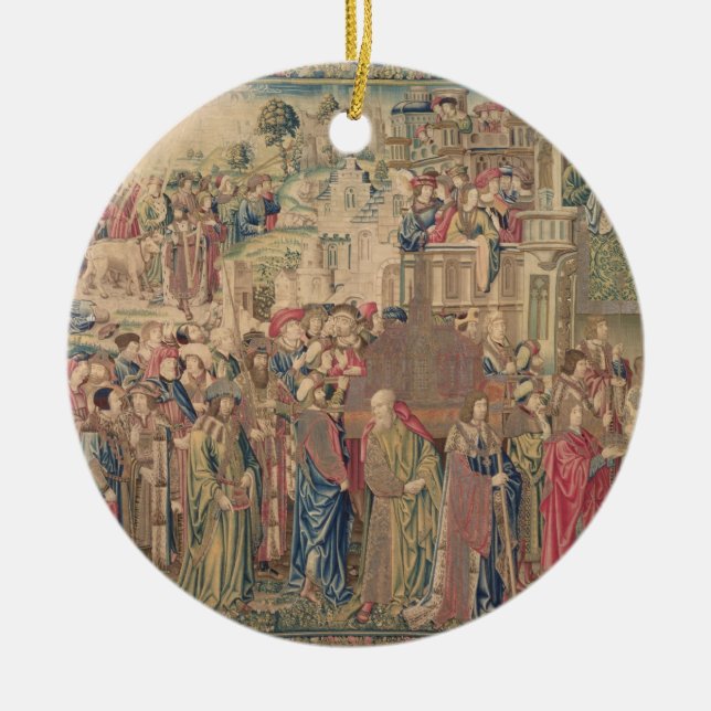 Transportation of the Ark of the Covenant, Tapestr Ceramic Ornament (Front)