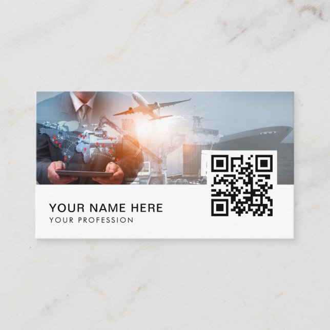 Transportation planner QR Code  Business Card (Front)