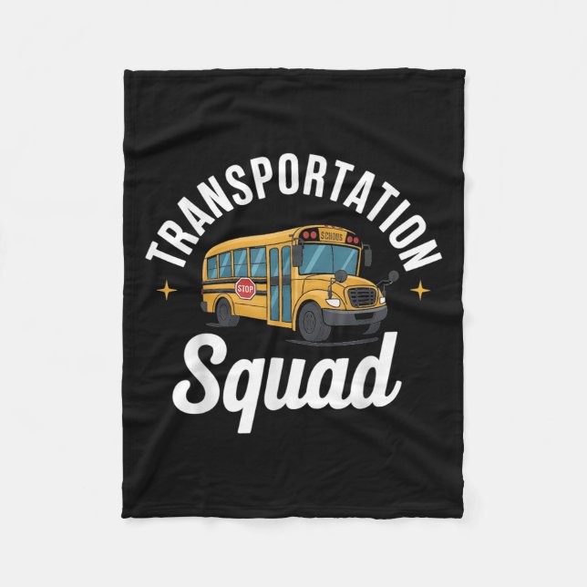 Transportation Squad Back To School Bus Driver Mon Fleece Blanket (Front)