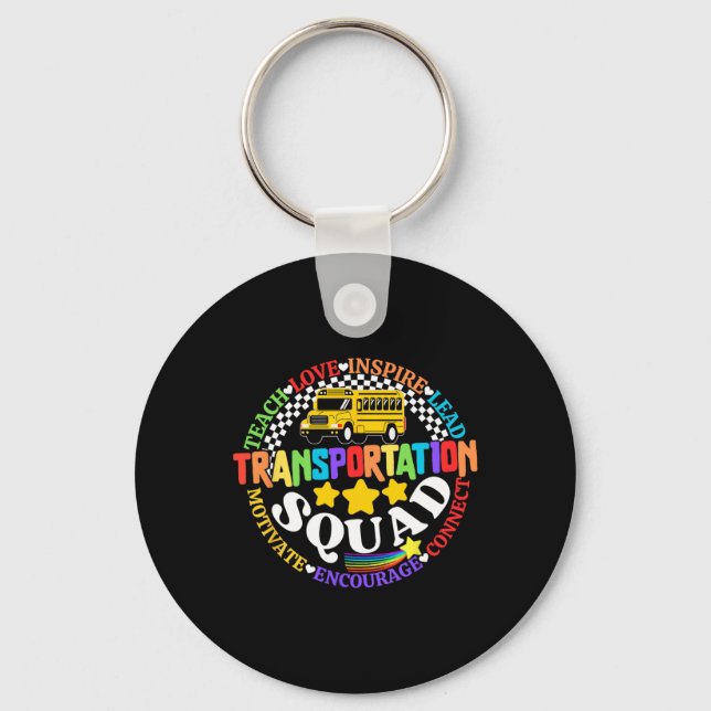 Transportation Squad Back To School Bus Driver Mon Keychain (Front)