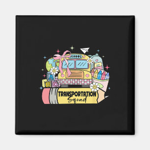 Transportation Squad Back To School Bus Driver Mon Magnet