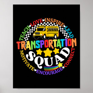 Transportation Squad Back To School Bus Driver Mon Poster