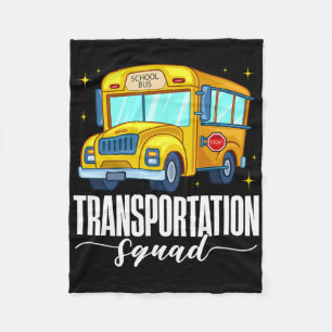 Transportation Squad First Day School Bus Welcome Fleece Blanket