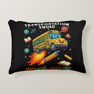 Transportation Squad Funny School Bus Driver Accent Pillow