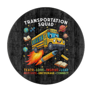 Transportation Squad Funny School Bus Driver Cutting Board