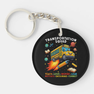 Transportation Squad Funny School Bus Driver Keychain