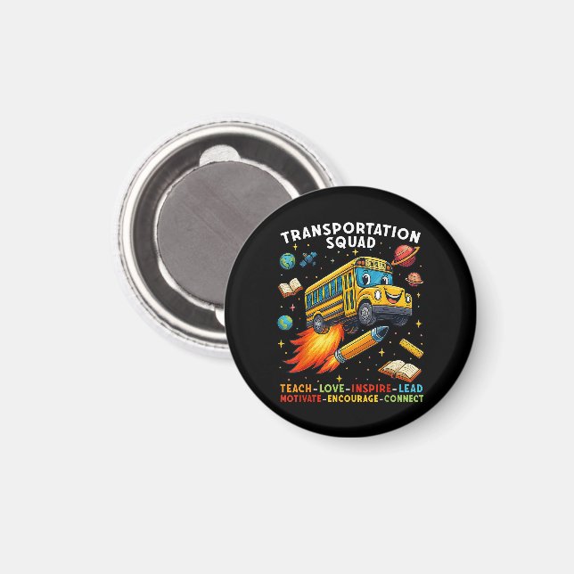 Transportation Squad Funny School Bus Driver Magnet (Front/Back)