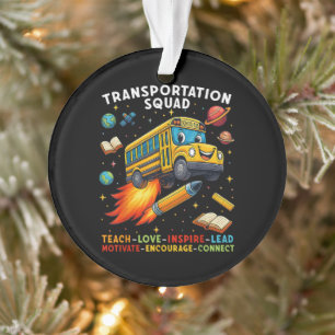 Transportation Squad Funny School Bus Driver Ornament