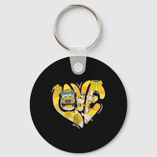 Transportation Squad Silly Goose Bus Aide Back To  Keychain (Front)