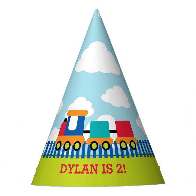 Transportation Train Party Hats Kids Boy Birthday (Front)