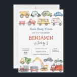 Transportation Vehicle Kids Birthday Invitation<br><div class="desc">Transportation Vehicle Kids Birthday Invitation</div>