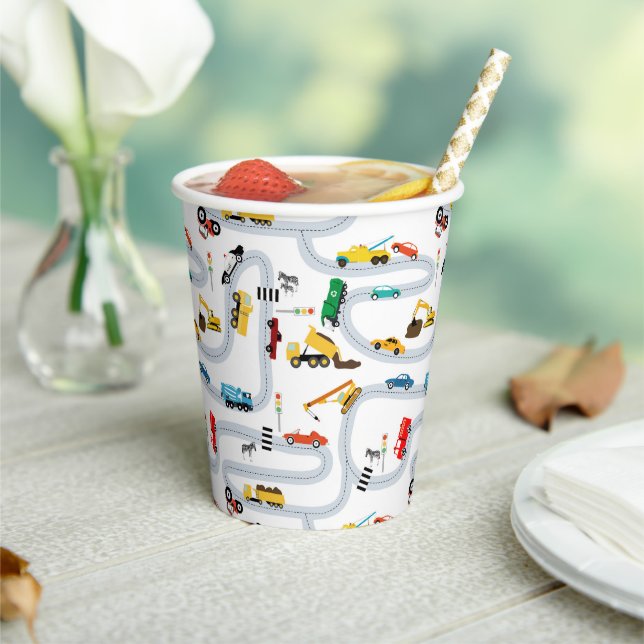 Transportation Vehicles Cars & Trucks Road Traffic Paper Cups (Insitu)