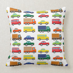 Transportation Vehicles Cute Kids Throw Pillow