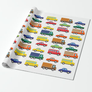 Transportation Vehicles Cute Kids Wrapping Paper