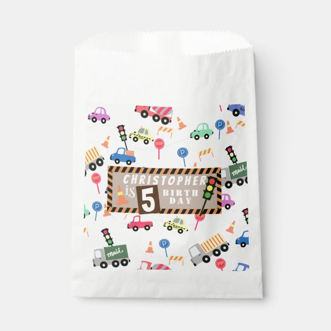 Transportation White  Favour Bag (Front)