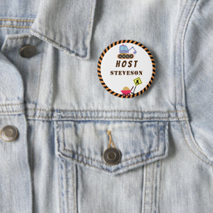 Transportation White Name 2 Inch Round Button