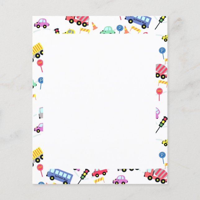 Transportation White Stationery Paper (Front)