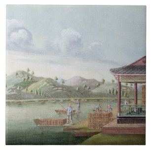 Transporting crates of tea (w/c on paper) tile