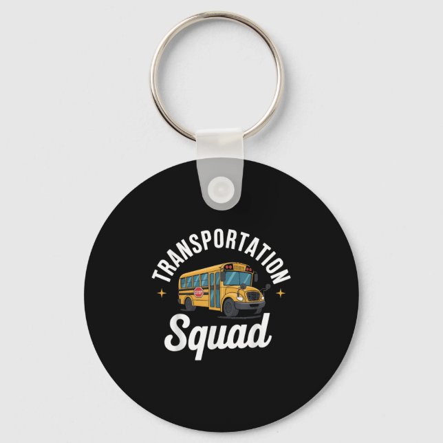 Transrtation Squad Back To School Bus Driver Monit Keychain (Front)